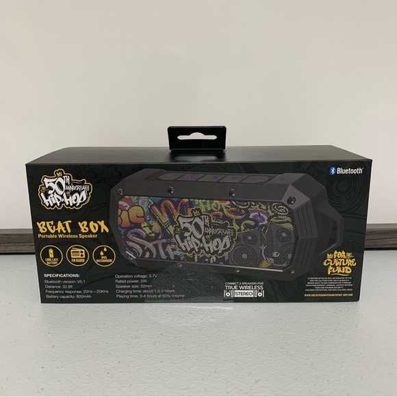 The 50th Anniversary of Hip-Hop Bluetooth Beat Box Portable Wireless Speaker-NIB - Picture 3 of 8